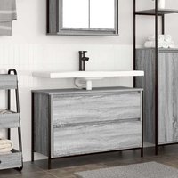 Berkfield Home Bathroom Basin Cabinet with Drawers Grey Sonoma 90x34.5x60 cm