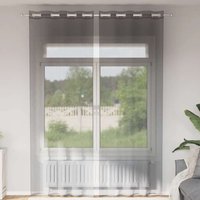 Berkfield Home Voile Curtains with Grommets 2 pcs Dark Grey 140x260 cm