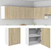 Berkfield Home Wall Mounted Cabinet Lyon Sonoma Oak 50x31x60 cm Engineered Wood in Brown | Size: 50 x 31 x 60 cm