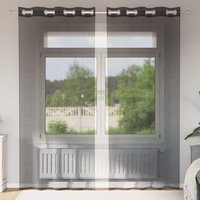 Berkfield Home Voile Curtains with Grommets 2 pcs Black 140x245 cm