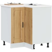 Berkfield Home Kitchen Corner Base Cabinet Porto Artisan Oak Engineered Wood in Brown
