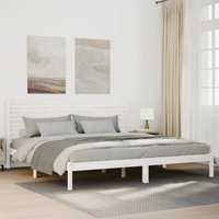 Berkfield Home Extra Long Bed Frame without Mattress White 180x220 cm Solid Wood