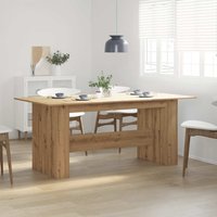 Berkfield Home Dining Table Artisan Oak 180x90x76 cm Engineered Wood in Brown | Size: 180 x 90 x 76 cm