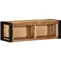 Berkfield Home TV Cabinet 80x30x25 cm Solid Rough Wood Mango in Brown | Size: 80 x 30 x 25 cm