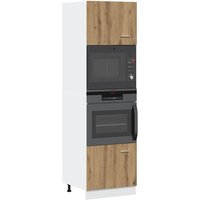 Berkfield Home Microwave Cabinet Lyon Artisan Oak 60x57x207 cm Engineered Wood in Brown | Size: 60 x 57 x 207 cm