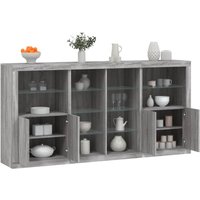 Berkfield Home Sideboard with LED Lights Grey Sonoma 202x37x100 cm | Size: 202 x 37 x 100 cm