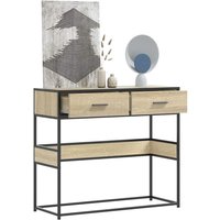 Berkfield Home Console Table Sonoma Oak 90x35x80 cm Engineered Wood in Brown | Size: 90 x 35 x 80 cm