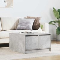 Berkfield Home Coffee Table with Drawers Concrete Grey 70.5x70x40 cm