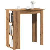 Berkfield Home Bar Table with Shelf Artisan Oak 102x50x103.5 cm Engineered Wood in Brown