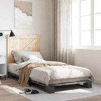 Berkfield Home Bed Frame without Mattress Grey 90x200 cm Solid Wood Pine