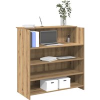 Berkfield Home Reception Desk Artisan Oak 100x50x103.5 cm Engineered Wood in Brown