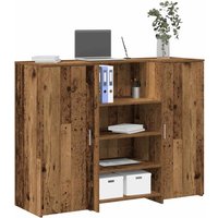 Berkfield Home Reception Desk Old Wood 135x50x103.5 cm Engineered Wood in Brown