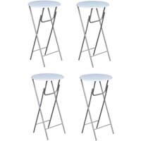 Berkfield Home Bar Tables 4 pcs with MDF Tabletop White