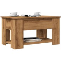 Berkfield Home Coffee Table Artisan Oak 79x49x41 cm Engineered Wood in Brown | Size: 79 x 49 x 41 cm