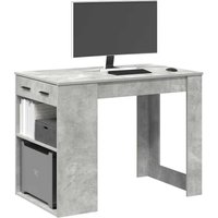 Berkfield Home Desk with Drawer & Shelf Concrete Grey 102x62x77.5 cm Engineered Wood