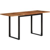 Berkfield Home Dining Table 140x70x75 cm Solid Wood Acacia in Brown | Size: 140 x 70 x 75 cm