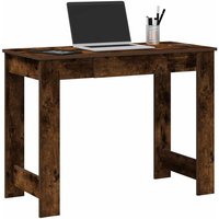 Berkfield Home Desk Smoked Oak 100x45x75 cm Engineered Wood in Brown | Size: 100 x 45 x 75 cm