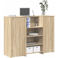 Berkfield Home Reception Desk Sonoma Oak 135x50x103.5 cm Engineered Wood in Brown