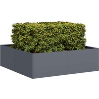 Berkfield Home Planter Anthracite 100x100x30 cm Steel | Size: 100 x 100 x 30 cm