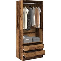 Berkfield Home Wardrobe Old Wood 80x50x200 cm Engineered Wood in Brown | Size: 80 x 50 x 200 cm