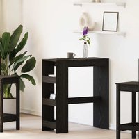 Berkfield Home Bar Table with Racks Black Oak 90x40x103.5 cm Engineered Wood