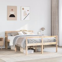 Berkfield Home Senior Bed with Headboard without Mattress 120x190 cm Small Double in Brown