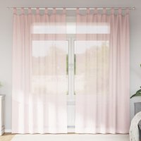 Berkfield Home Voile Curtains with Loops 2 pcs Light Pink 140x225 cm