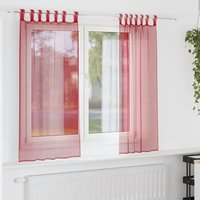 Berkfield Home Voile Curtains with Loops 2 pcs Wine Red 140x140 cm