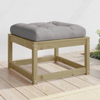 Berkfield Home Garden Footstool with Cushions Impregnated Wood Pine in Brown
