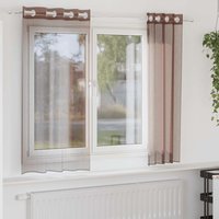 Berkfield Home Voile Curtains with Grommets 2 pcs Brown 140x175 cm