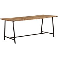 Berkfield Home Dining Table 180x90x75 cm Solid Wood Mango in Brown | Size: 180 x 90 x 75 cm