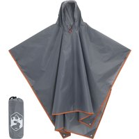 Berkfield Home Rain Poncho with Hood 2-in-1 Design Grey & Orange 223x145 cm