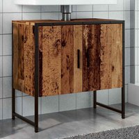 Berkfield Home Bathroom Sink Cabinet Old Wood 60x33x60 cm Engineered Wood in Brown | Size: 60 x 33 x 60 cm