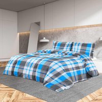 Berkfield Home Duvet Cover Set Blue & Grey 260x220 cm Cotton