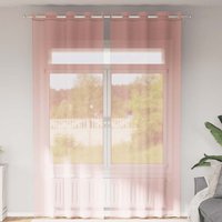 Berkfield Home Voile Curtains with Grommets 2 pcs Pink 140x300 cm