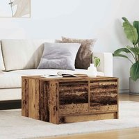 Berkfield Home Coffee Table with Drawers Old Wood 70.5x70x40 cm in Brown