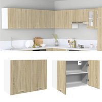 Berkfield Home Hanging Cabinet Lyon Sonoma Oak 80x31x60 cm Engineered Wood in Brown | Size: 80 x 31 x 60 cm