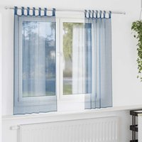 Berkfield Home Voile Curtains with Loops 2 pcs Royal Blue 140x140 cm