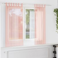 Berkfield Home Voile Curtains with Loops 2 pcs Pink 140x140 cm