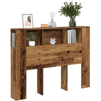 Berkfield Home Headboard Cabinet Old Wood 140x18.5x102.5 cm Engineered Wood in Brown