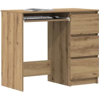 Berkfield Home Desk Artisan Oak 90x45x76 cm Engineered Wood in Brown | Size: 90 x 45 x 76 cm