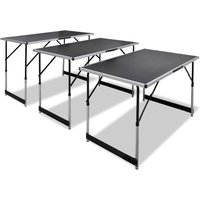 Berkfield Home Pasting Table 3 pcs Foldable Height Adjustable in Black