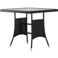 Berkfield Home Garden Table Black 80x80x74 cm Poly Rattan | Size: 80 x 80 x 74 cm