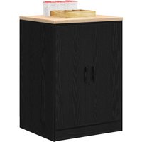 Berkfield Home Garage Storage Cabinet Black 60x51x85 cm Solid Wood Pine | Size: 60 x 51 x 85 cm