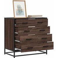 Berkfield Home Drawer Cabinet Brown Oak 70x41x70 cm Engineered Wood | Size: 70 x 41 x 70 cm