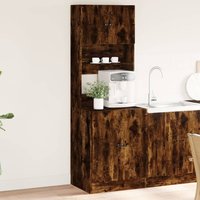 Berkfield Home Kitchen Cabinet Smoked Oak 60x50x180 cm Engineered Wood in Brown | Size: 60 x 50 x 180 cm