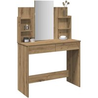 Berkfield Home Dressing Table with Mirror Artisan Oak 96x39x142 cm in Brown | Size: 96 x 39 x 142 cm