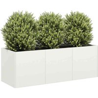 Berkfield Home Planter White 120x40x40 cm Cold-rolled Steel | Size: 120 x 40 x 40 cm