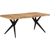 Berkfield Home Dining Table Black 180x90x77 cm Solid Wood Acacia | Size: 180 x 90 x 77 cm