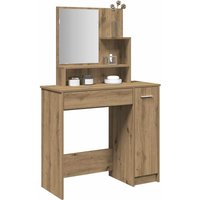 Berkfield Home Dressing Table with Mirror Artisan Oak 86.5x35x136 cm in Brown